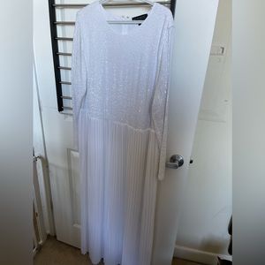 Sparkly Sequin White Eloquii Maxi Dress